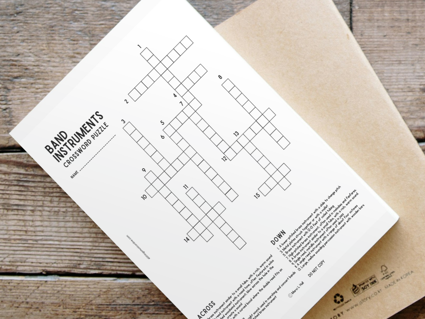 Band Instruments Crossword Puzzle