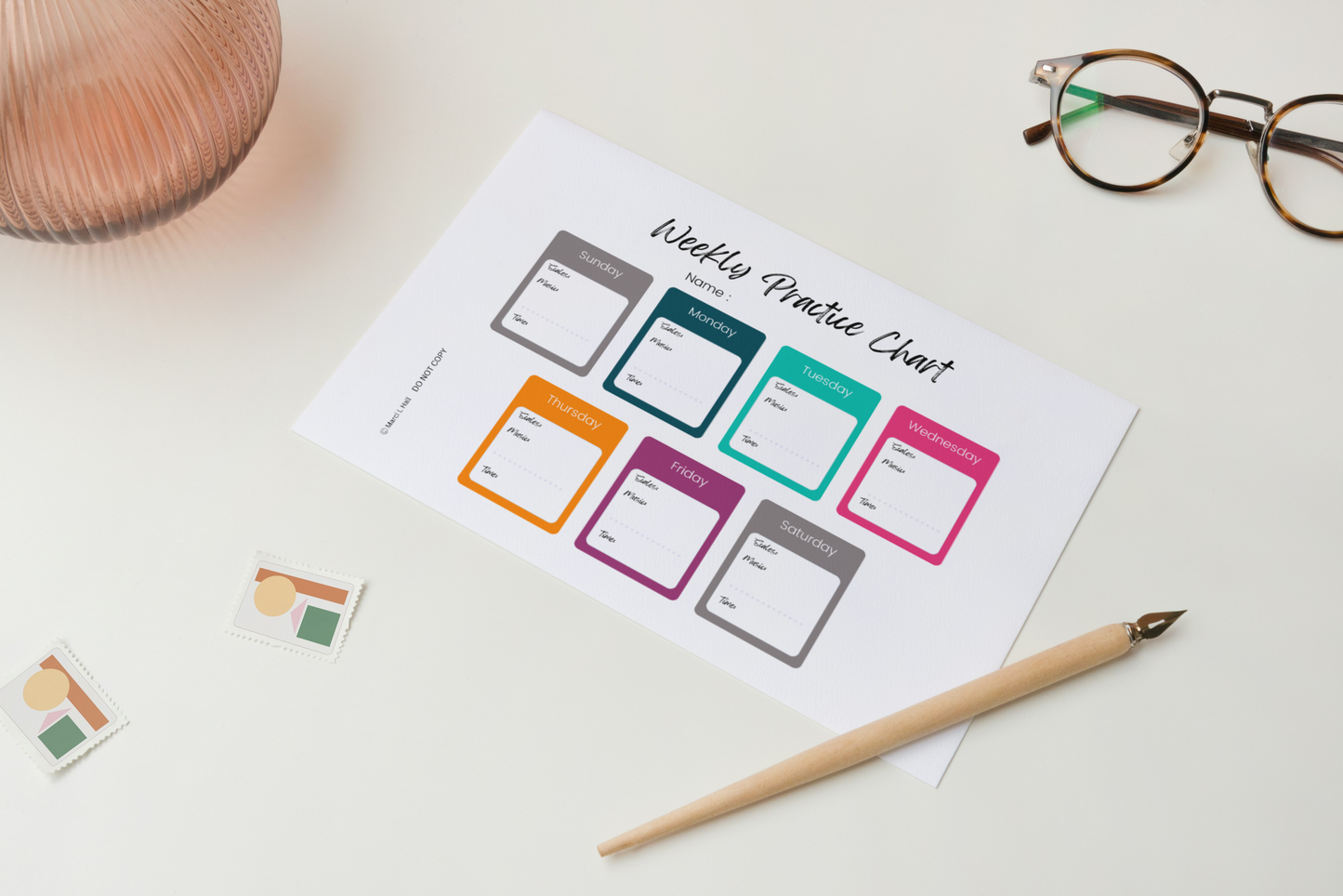 Weekly Practice Chart DIGITAL DOWNLOAD