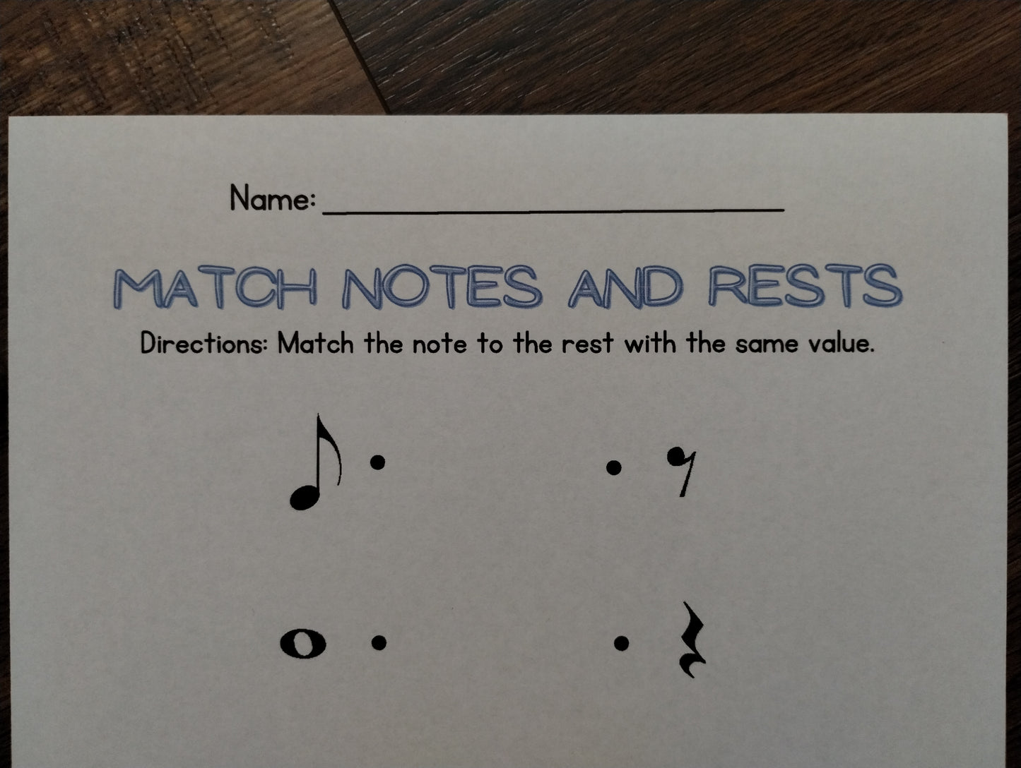 Rhythm Worksheets and Rhythm Sticks