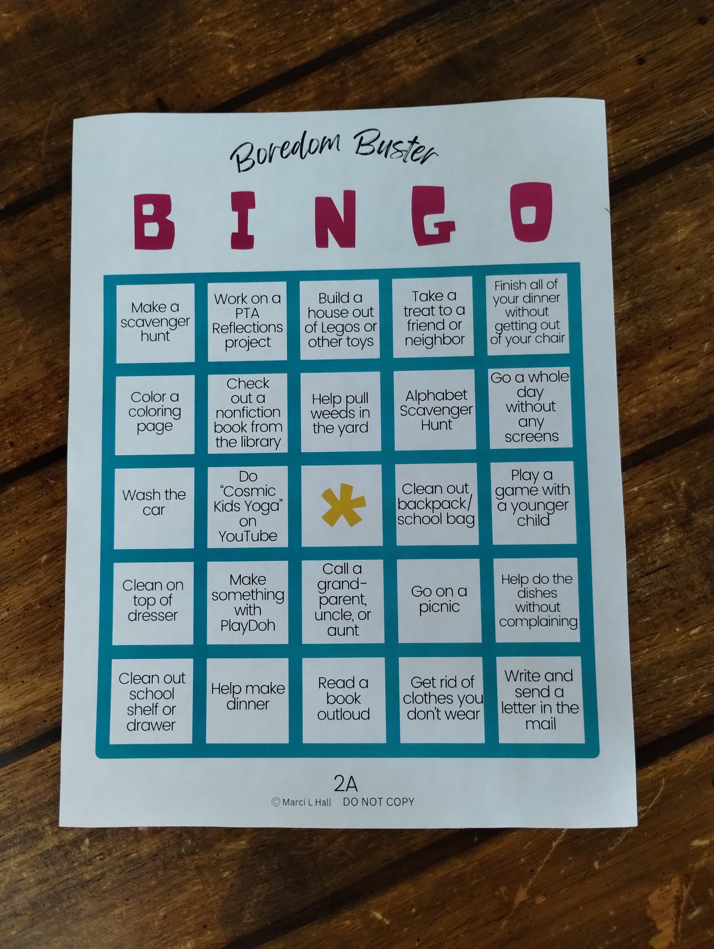 Boredom Buster BINGO