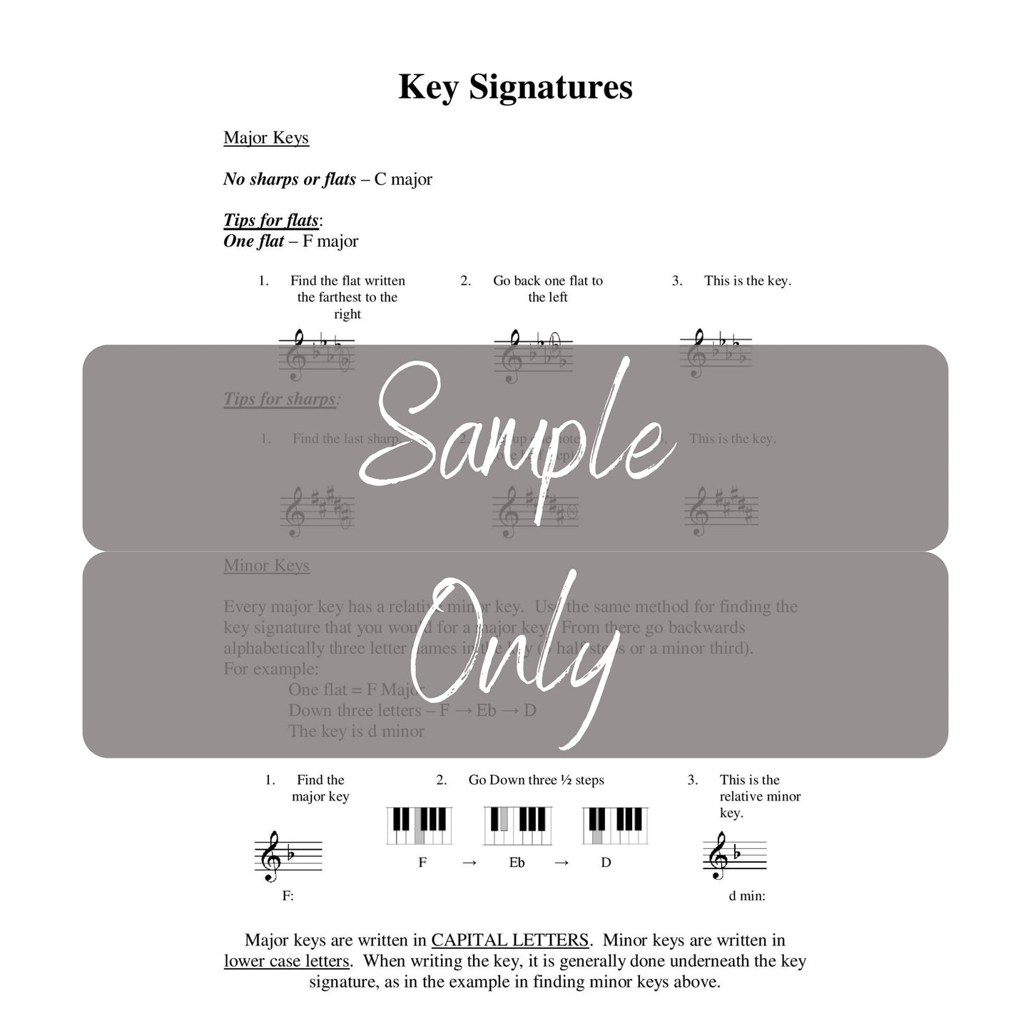 Key Signature Reference Cards