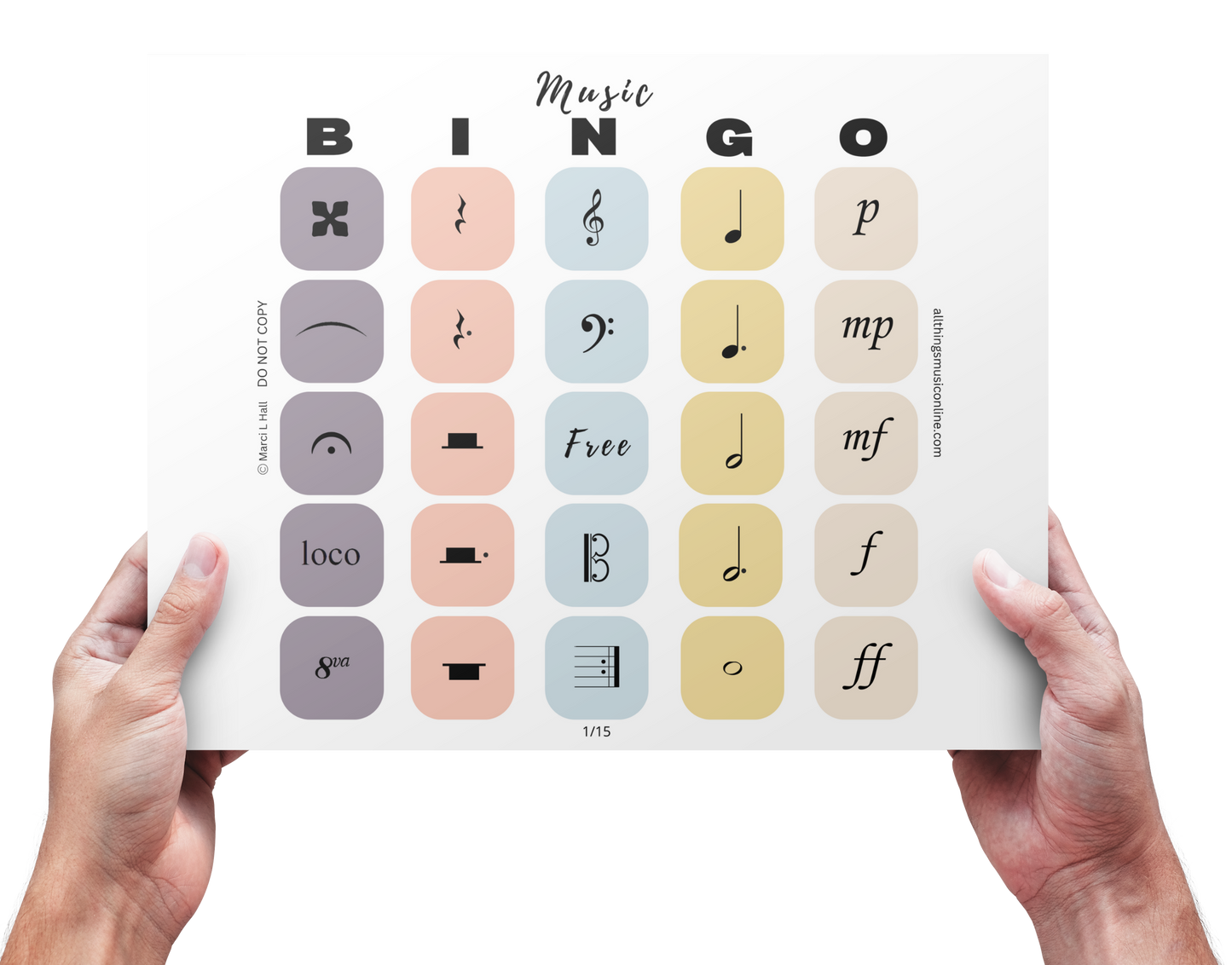 Music Theory BINGO ~ set of 15, 25, 35