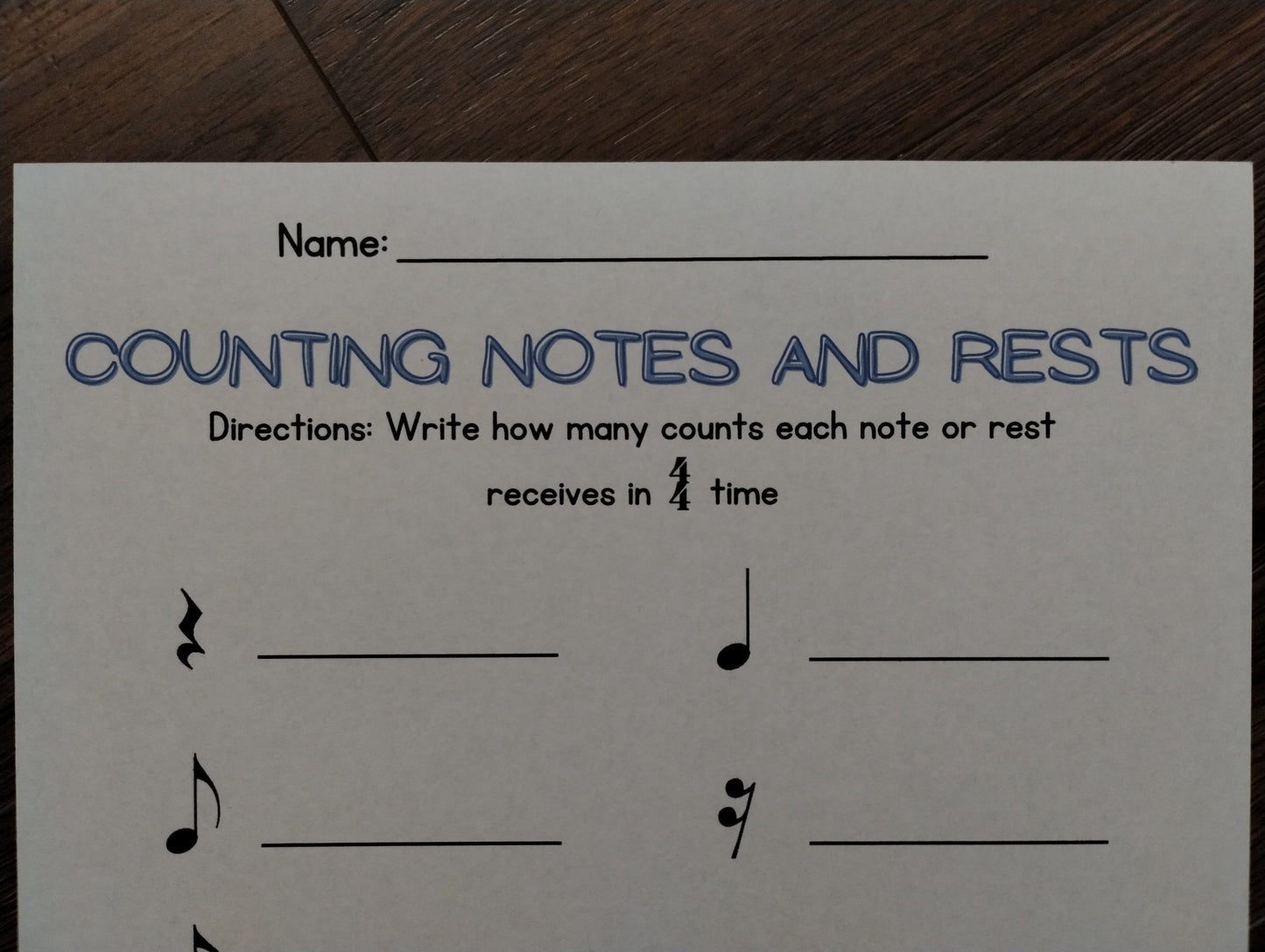 Rhythm Worksheets DIGITAL DOWNLOAD