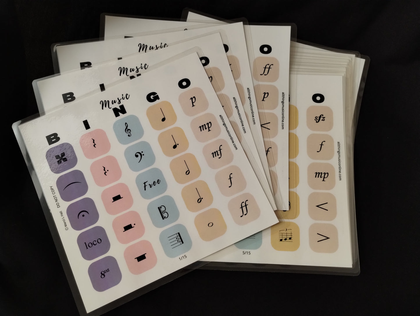 Music Theory BINGO ~ set of 15, 25, 35