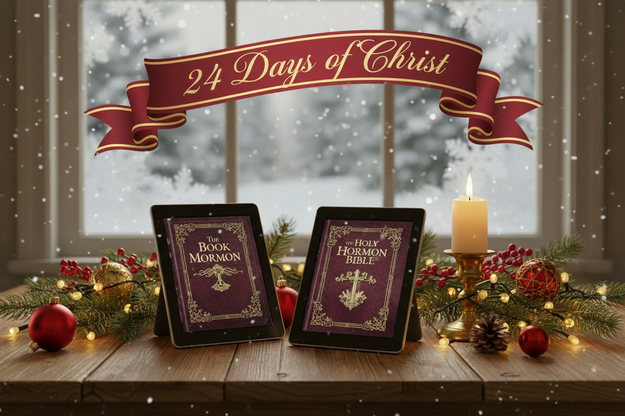 add ribbon banner with "24 Days of Christ"